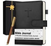 Leather Christian Bible Study Journal For Men, Black