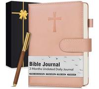 Leather Christian Bible Study Journal For Men, Pink