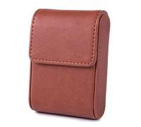 Leather Cigarette Case Cigarette Box for Holds 20 Cigarettes, Flip Top Closure, Cigarette Case for Men,One Size,Brown