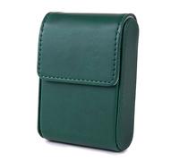 Leather Cigarette Case Cigarette Box for Holds 20 Cigarettes, Flip Top Closure, Cigarette Case for Men,One Size,Green