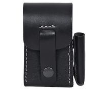 Leather Cigarette Cases Lighter Holder King Size and superking Size 100% Geniune (King Size, Black)