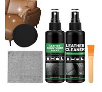 Leather Cleaner And Conditioner | Protective Upholstery Detailing Restore Kit - Eliminate Stain Leather Care Kit | For Car Furniture Couch Seat Home Shoe Boot Purse