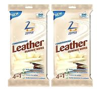 ZOPPER - Leather Cleaning Wipes Extra Large Size Removes Grime Dirt & Stain Kill 99.9% Of Bacteria With Quick Drying Formula 2pk of 50