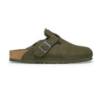 Leather clogs Birkenstock Boston Suede Green 40 Narrow