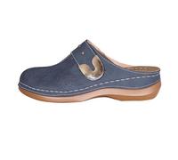 Leather Clogs For Women Wide Width Closed Toe Sandals Slip-On Mules Summer Low Wedge Walking Sliders Womens Hollow Out Flat Orthopedic Shoes With Arch Support Breathable Beach Flip Flops