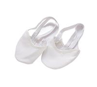 Leather Cloth Half Sole Stretch Exercise Rhythmic Gymnastics Pointe Belly Ballet Yoga Dance Shoes for Ballet Yoga Gymnatsic(White,S(34-35))