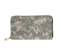 Leather Clutch Wallet For Women, Army Digital Camouflage, Rfid Blocking Long Zip Around Wallet With Coin Purse, Large Capacity Travel Organizer For Cash, Cards, Phone, Checkbook, Gift For Her