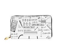Leather Clutch Wallet For Women, Math Geometry Geek Calculus, Rfid Blocking Long Zip Around Wallet With Coin Purse, Large Capacity Travel Organizer For Cash, Cards, Phone, Checkbook, Gift For Her