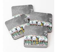 Leather Coasters Celtic fc huddle Set of 4 / 4 x 4 inch
