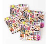 Leather Coasters Kylie Minogue.....Even MORE POW Wow K35 Set of 4 / 4 x 4 inch