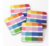 Leather Coasters New Hope Club Pantone Colors Set of 4 / 4 x 4 inch