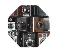 Leather Coasters Octagon, Retro Cool Camera Collection Coasters for Drinks, Drink Coasters Set of 4, Cup Mat Absorbent Cup Coasters Modern Coffee Table Coasters for House Warming Gifts Funny Coasters