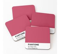 Leather Coasters Pantone Viva Magenta Set of 4 / 4 x 4 inch