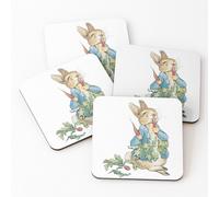 Leather Coasters Peter Rabbit, Beatrix Potter Set of 4 / 4 x 4 inch