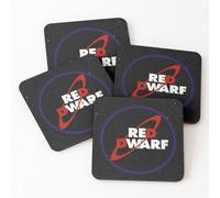 Leather Coasters Red Dwarf Set of 4 / 4 x 4 inch