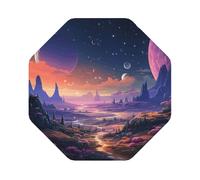 Leather Coasters Set of 4 Colorful Retro Space Theme Drink Coaster Heat Resistant Coasters for Drinks Car Coaster Coffee Mat Absorbent Cup Pad for Kitchen Office Home Decoration