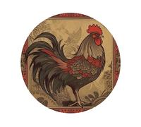 Leather Coasters Set of 4 Old Rooster Illustration Drink Coaster Heat Resistant Coasters for Drinks Car Coaster Coffee Mat Absorbent Cup Pad for Kitchen Office Home Decoration