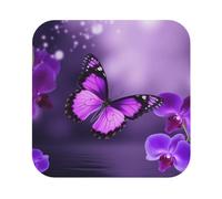Leather Coasters Square, Purple Butterfly Coasters for Drinks, Drink Coasters Set of 4, Cup Mat Absorbent Cup Coasters Modern Coffee Table Coasters for House Warming Gifts Funny Coasters