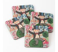 Leather Coasters supreme, funny, meme, cool, happy, trendy, bape, chance the rapper, hypebeast, logo,gtyy Set of 4 / 4 x 4 inch