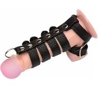 Leather Cock Rings & Ball Ring Male Sex Delay Penis Cage Penis Harness Sleeves Scrotum Ring Male Penis Lock Chastity Device for Men Sex Toys