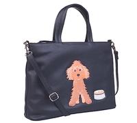 Leather Cockapoo Dog Soft Leather Multiway Grab Crossbody Bag by Mala (Black)