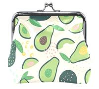 Leather Coin Purse Avocado Fruits Dots for Women Funny Cute Kiss Lock Coin Purse Doodle Avocado Fruits Dots One Size, Doodle Avocado Fruits Dots, One Size, Classic
