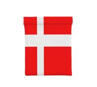Leather Coin Purse for Women, Denmark Danish Flag, Slim RFID Blocking Coin Purse Wallet for Men, Mini Zipper Pouch, Small Item Organizer for Cash Coins Cards, Automatic Snap Closure Travel Essentials