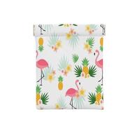 Leather Coin Purse for women, Flamingos Pineapples, Slim Rfid Blocking Coin Purse Wallet For Men, Mini Zipper Pouch, Small Item Organizer For Cash Coins Cards, Automatic Snap Closure Travel Essentials