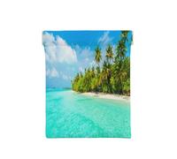 Leather Coin Purse for Women, Island Sandy Beach Palm Tree, Slim RFID Blocking Coin Purse Wallet for Men, Mini Zipper Pouch, Small Item Organizer for Cash Coins Cards, Automatic Snap Closure