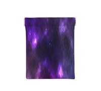 Leather Coin Purse for Women, Magic Galaxy Sky Purple, Slim RFID Blocking Coin Purse Wallet for Men, Mini Zipper Pouch, Small Item Organizer for Cash Coins Cards, Automatic Snap Closure