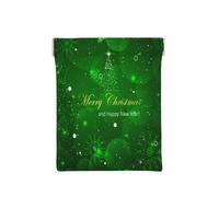 Leather Coin Purse for Women, Merry Christmas, Slim RFID Blocking Coin Purse Wallet for Men, Mini Zipper Pouch, Small Item Organizer for Cash Coins Cards, Automatic Snap Closure Travel Essentials