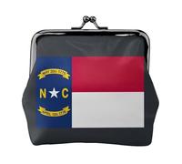 Leather Coin Purse for Women North Carolina State Flag Print Mini Wallet Small Purse for Keys Cards Lipstick