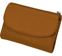 Leather Coin Purse for Women, Small Zip Pouch with Flap Cover | Premium textured cowhide, smooth gliding metal zipper, versatile storage for cash and cards, elegant minimalist design.