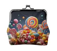 Leather Coin Purse for Women with Kiss Lock Wallet Colour Candy Clutch Purse Mini Change Purse Pouch