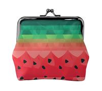 Leather Coin Purse for Women with Kiss Lock Wallet Gradient Watermelon Clutch Purse Mini Change Purse Pouch