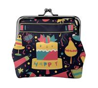 Leather Coin Purse for Women with Kiss Lock Wallet Happy birthday images Clutch Purse Mini Change Purse Pouch
