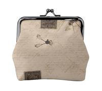 Leather Coin Purse for Women with Kiss Lock Wallet Old fashioned mail Clutch Purse Mini Change Purse Pouch