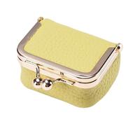 Leather Coin Purse - Genuine Leather Jewelry Box | Small Cosmetic Bag, Small Cash Purse, Soft Coin Purse Pouch Car Key Case Wallet Organizer with Kiss Lock, Vintage Coin Purse for Women