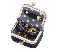 Leather Coin Purse - Genuine Leather Jewelry Box | Small Cosmetic Bag, Small Cash Purse, Soft Coin Purse Pouch Car Key Case Wallet Organizer with Kiss Lock, Vintage Coin Purse for Women