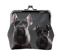 Leather Coin Purse Pouch for Women Clutch Eiffel Tower Love Paris Change Purse with Kiss-Lock Mini Wallet Card Holder, Cute Schnauzer Dog, One Size, Print