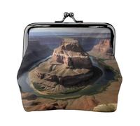 Leather Coin Purse Pouch for Women Clutch Group of Butterflies Change Purse with Kiss-Lock Mini Wallet Card Holder, Grand Canyon Arizona, One Size, Print