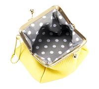 Leather Coin Purse | Purse with Snap Closure - Portable Pouch for Women Students Travellers Collectors Professionals Shopping Travel Lipstick Cash Cards Keys, yellow, Please refer to the description