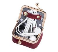 Leather Coin Purse - Small Zip Currency Pouch, Classic Change Storage Case | Retro Soft Grain Detail, Purse Travel Theme, Smooth Slide Closure Feature, Adjusteme, Wine Red, Se référer au descriptif