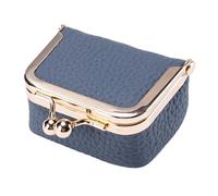 Leather Coin Purse Wallet | Small Wallet - Soft Coin Purse Car Key Case Purse Organizer with Kiss Clasp for Women, blue, Se référer au descriptif, Refer to description