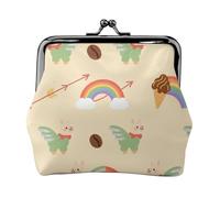 Leather Coin Purse with Kiss Lock Coin Pouch Cute Unicorn Llama Change Holder Mini Wallets for Women Clutch
