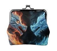 Leather Coin Purse with Kiss Lock Coin Pouch Ice and Fire Dragons Change Holder Mini Wallets for Women Clutch