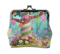 Leather Coin Purse with Kiss Lock Coin Pouch Land Change Holder Mini Wallets for Women Clutch