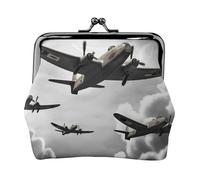 Leather Coin Purse with Kiss Lock Coin Pouch World War Change Holder Mini Wallets for Women Clutch