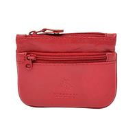 Leather Coins Wallet Purse Small Size Key Holder Money Case Pouch HOL3 (Red)