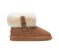 TruClothing Women's Sheepskin Suede Ankle Booties Slip-On Comfort Winter Boots - Chestnut 3